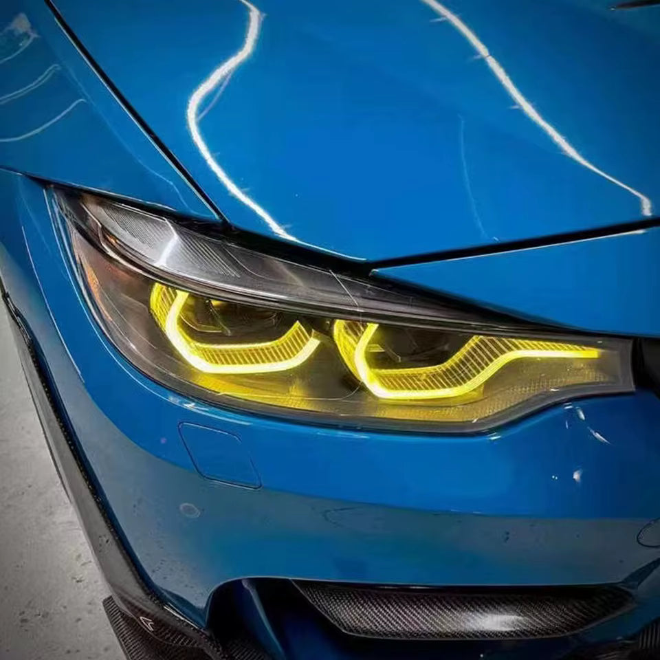 Yellow/White DRL Ikon Style Headlights for BMW F32 F33 F36 F80 F82 M3
