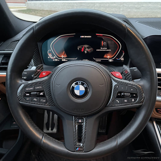 Carbon Fiber Steering Wheel Trim for BMW G20 G21 G22 G28 G30 G38