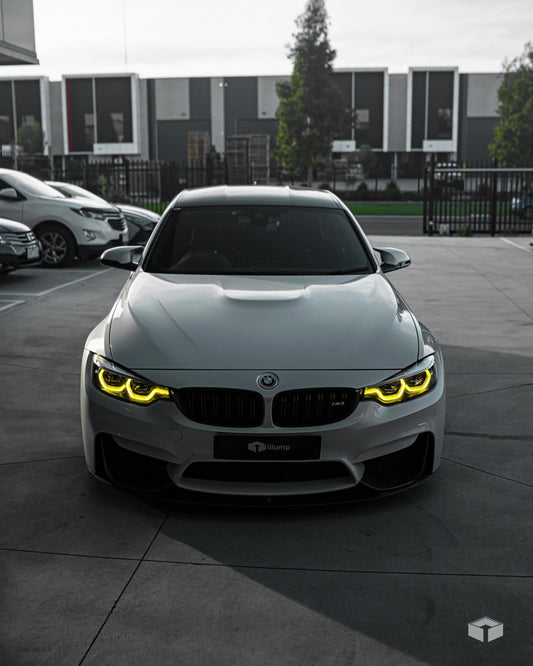 Yellow/White DRL Ikon Style Headlights for BMW F32 F33 F36 F80 F82 M3