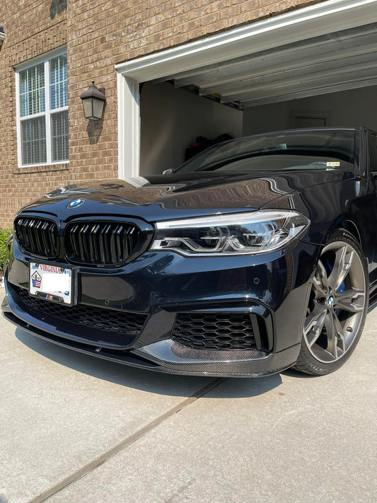 Carbon Style M Sport Front Bumper Lip For BMW 5 Series G30 530 540 17+
